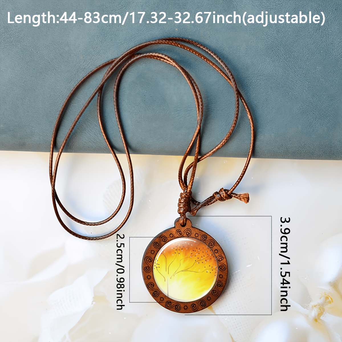 Handcrafted Vintage Necklace with Time Gemstone Inlaid, Circular Design